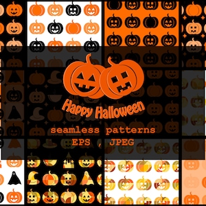 Halloween DigitalPapier, Herbst digitales Papier, Halloween nahtlose Muster, Halloween-Muster, Halloween-Papiere