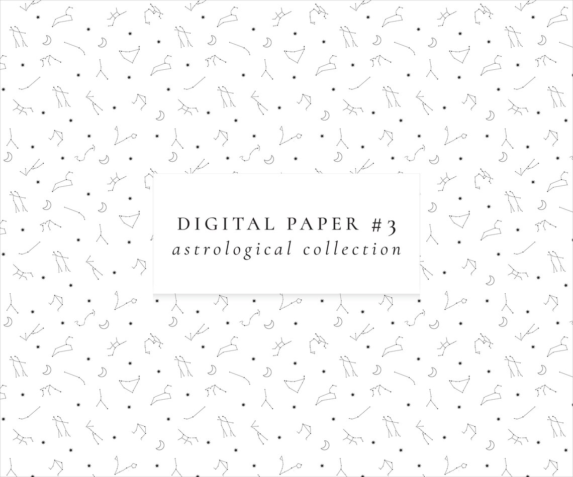 Zodiac Symbol Digital Paper Set/celestial Seamless | Etsy