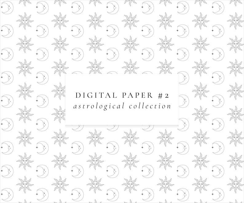 Zodiac Symbol Digital Paper Set/celestial Seamless - Etsy