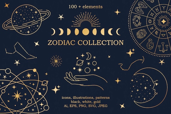 Zodiac sign. Astrological horoscope collection. Vector