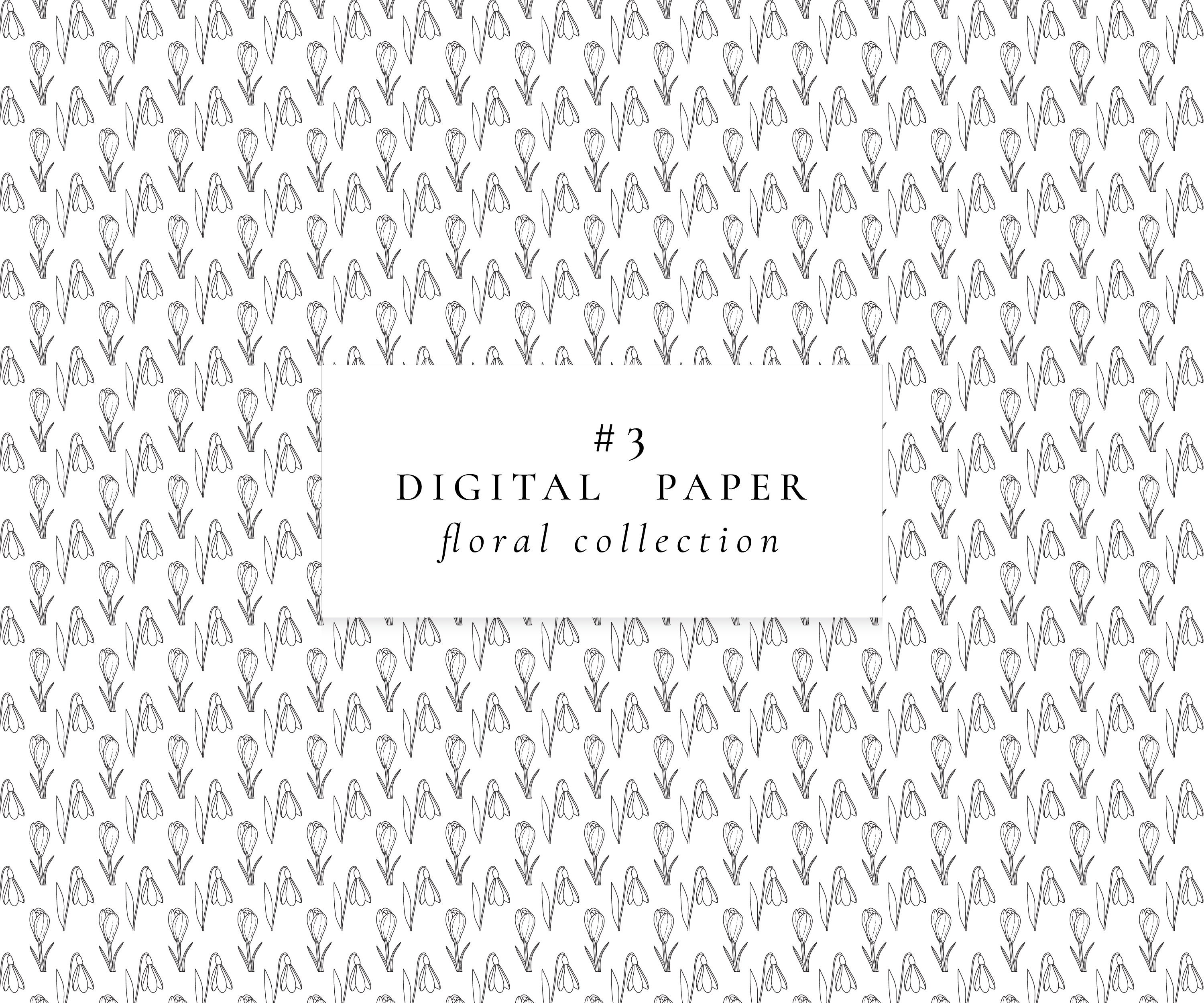 Digital Paper Set/floral Seamless Patterns/scrapbook Paper Pack/digital ...