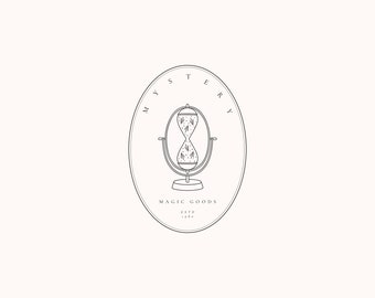 Vorgefertigtes mystisches Logo HandgezeichnetEs Logo Sanduhr Logo Mystic Logo Apotheker Logo Magic Logo Fotografie Logo Witchcraft Logo Retro Logo