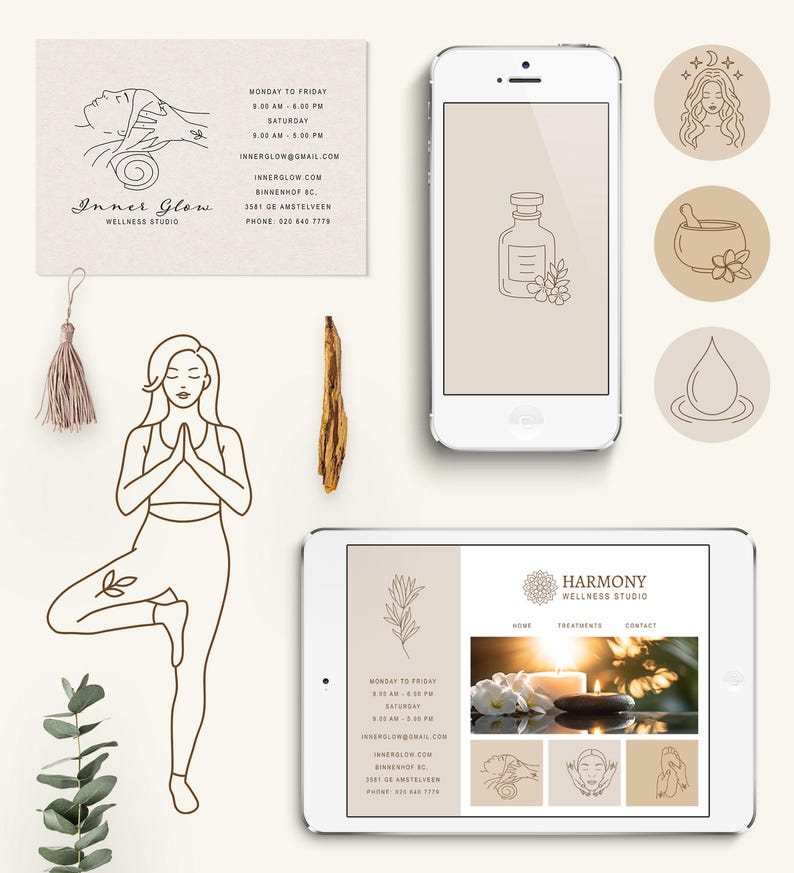 K&ouml;nnte beinhalten: Eine Website f&uuml;r ein Wellnessstudio namens Harmony Wellness Studio. Die Website hat einen hellbraunen Hintergrund mit einer wei&szlig;en Text&uuml;berschrift. Die &Uuml;berschrift enth&auml;lt die W&ouml;rter "Harmony Wellness Studio" in brauner Schrift. Die Website hat drei Registerkarten: Home, Treatments und Contact. Die Website enth&auml;lt auch ein Bild einer Kerze und wei&szlig;er Blumen auf einer Steinoberfl&auml;che. Die Website hat einen hellbraunen Hintergrund mit einer wei&szlig;en Text&uuml;berschrift. Die &Uuml;berschrift enth&auml;lt die W&ouml;rter "Harmony Wellness Studio" in brauner Schrift. Die Website hat drei Registerkarten: Home, Treatments und Contact. Die Website enth&auml;lt auch ein Bild einer Kerze und wei&szlig;er Blumen auf einer Steinoberfl&auml;che.