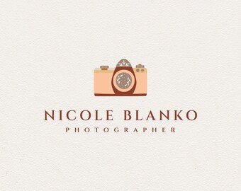 Camera Premade Logo/Photography Logo/Customized Logo/Photographer Logo/Photo camera/Camera logo design/Hand Drawn/Feminine/Business Logo