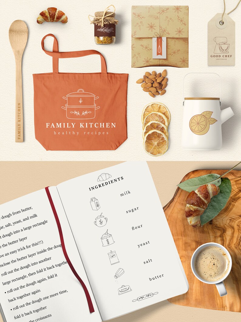 Puede incluir: Un cuaderno abierto en una p&aacute;gina con una lista de ingredientes para hacer croissants, incluyendo leche, az&uacute;car, harina, levadura, sal y mantequilla. El cuaderno est&aacute; sobre una superficie de madera con una taza de caf&eacute; y un croissant.