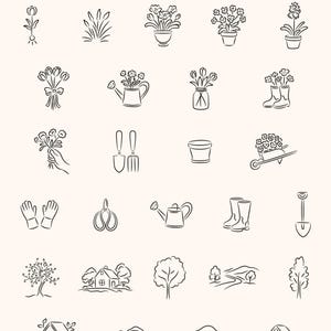 Lente lijntekeningen illustratieset | Bloemenillustraties PNG, SVG, EPS afbeelding 4