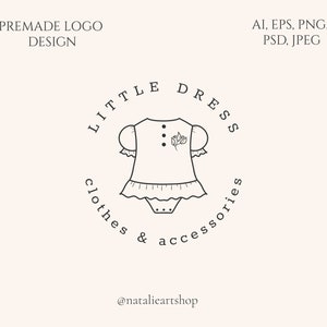 Logo di vestiti. Marchio di abbigliamento per bambini. Logo dei bambini. Logo di Boutique.Boutique dei bambini. Premade Logo Design.Business Logo. Loghi femminile. Logo personalizzato.