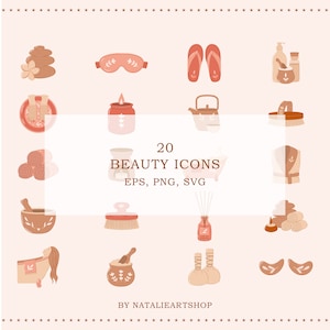 Beauty icon set/Spa icon package/Cosmetic illustration/Skincare clipart/Instagram story highlight/Logo elements/Beauty salon icons/Self care