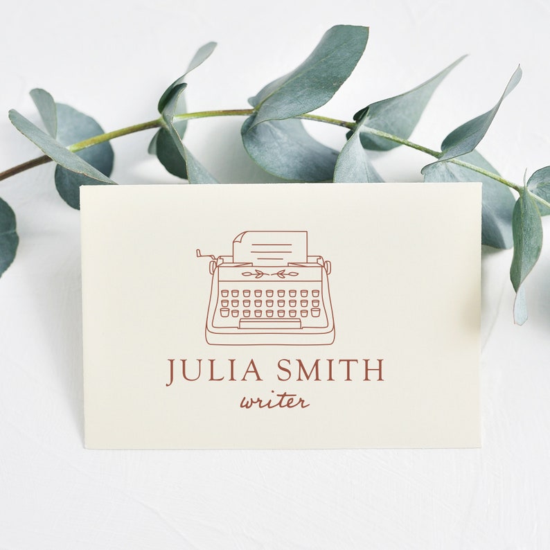 Typewriter Logo/premade Logo Design/logo Stamp/writer Logo/hand Drawn