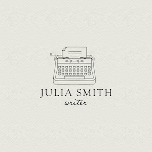 Machine à écrire Logo/Premade Logo Design/Logo Stamp/Writer Logo/Hand Drawn/Branding/vintage Typewriter/Author Logo/Blogger/Filigran/Line Logo