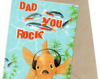 Dad you rock  - Goldfish DJ superstar card