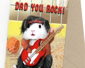 Dad you rock  - Rocking guinea pig card