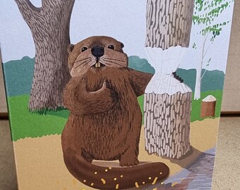 Go you beaver card - good luck or congratulations greetings