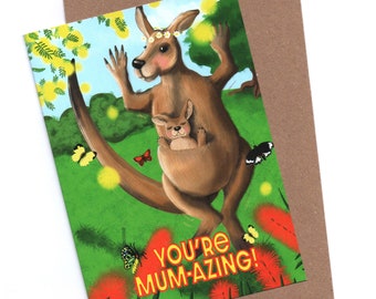 You're mumazing card - kangaroo card for Mums