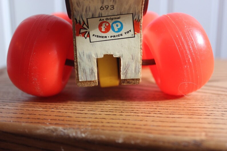 fisher price wooden dog pull toy