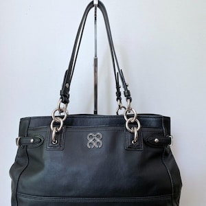 Coach Colette Black Leather Carryall Shoulder Bag - Excellent Condition