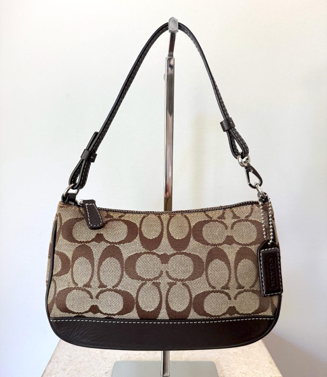 Authentic Classic Coach Signature Brown Monogram Mini Handbag - Etsy