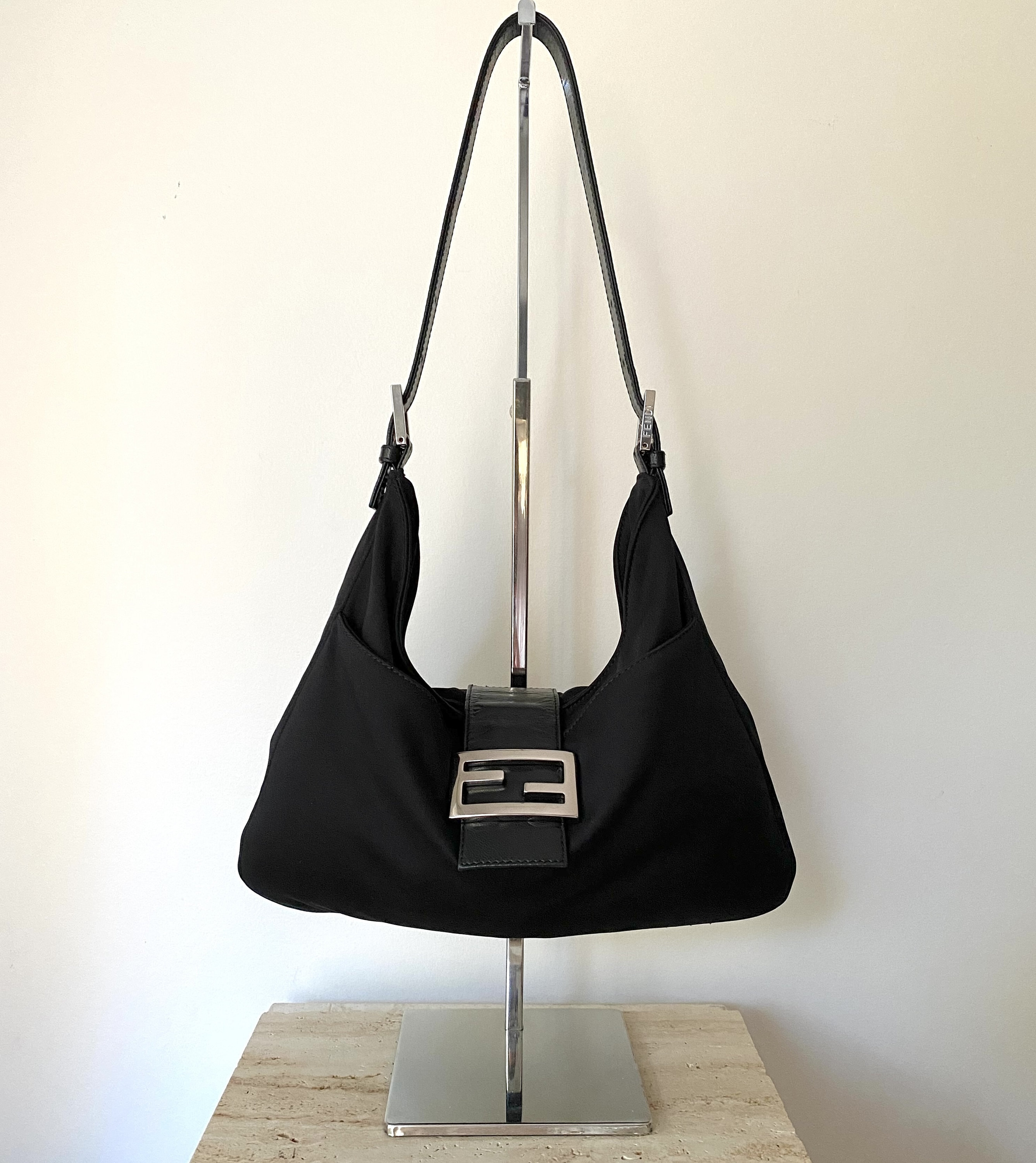 Fendi Mama Baguette Shoulder Bag Black Neoprene Excellent Condition Etsy Ireland