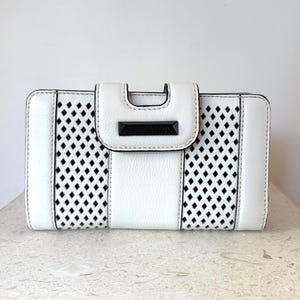 Mimco Catalyst XL White Leather Large Wallet - lots of card space