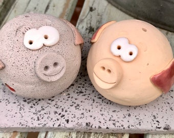 Pig Salt and Pepper Pots handmade by Darwinworkshop