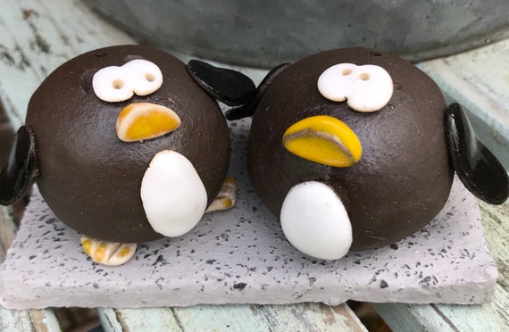 Penguin Salt and Pepper Pots, handmade by Darwinworkshop