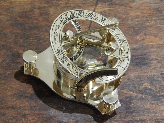 Adjustable Brass Sundial Compass