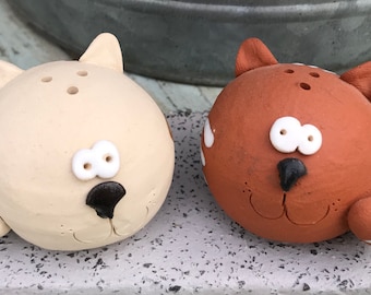 Katzen Salz und Pfeffer Töpfe, handgemacht by Darwinworkshop