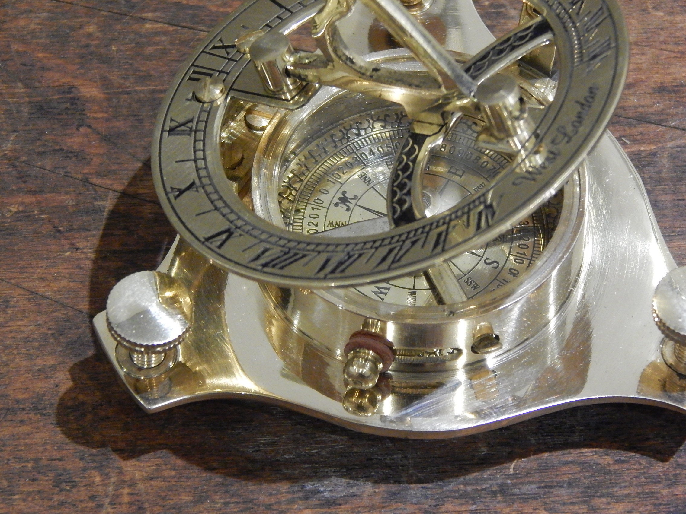 Brass Sundial Compass Pocket West London