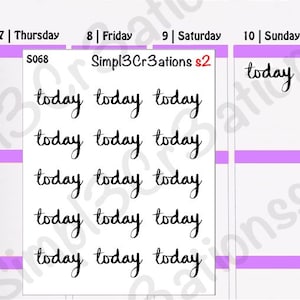 Today Script Sticker Sheet
