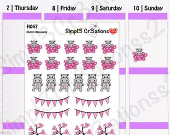 Hilbert The Hippo and Cherry Blossoms