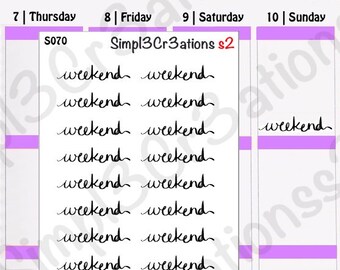 Weekend Script Sticker Sheet