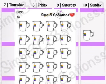 Mug With Rainbow Ombre Tea Sticker Sheet