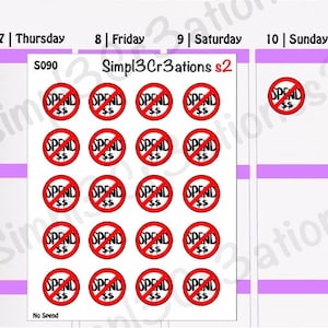 No Spend Sticker Sheet