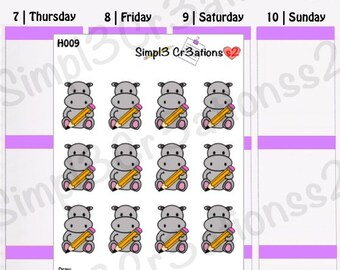 Hilbert Holding A Pencil Sticker Sheet