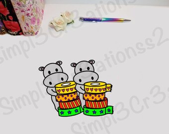 Hilbert Holding Washi Sticker Die Cut with Glitter Overlay