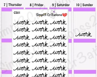 Work Script on Clear Sticker Paper