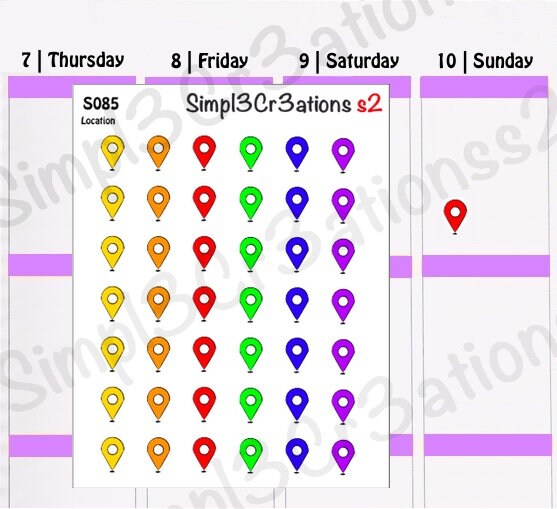 Location Symbol Sticker Sheet