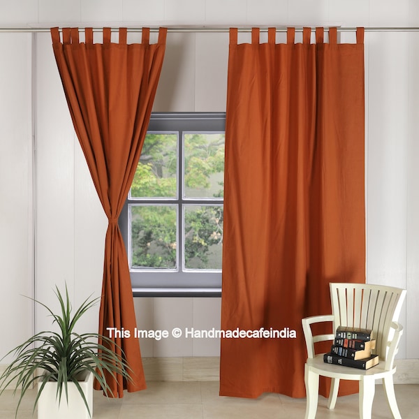 Rust White Curtain Etsy