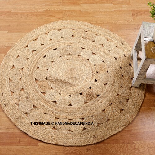 Braided Rag Rug Round Floor Rug Handmade Jute Rug Indian Etsy