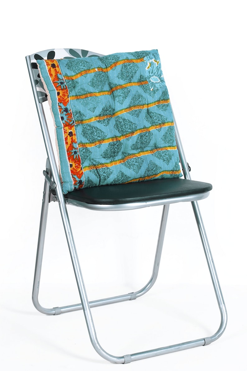 cotton 15*15 Inches Indian Kantha Quilted Pillow Dining Cushion Soft Chair Pad Seating Pillow Cushion Handmade Chair Pad chair cushions