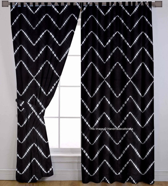 Black Shibori Sheer Curtains Voile Black Shibori Sheer Curtains Voile, Dye Sheer Curtains
