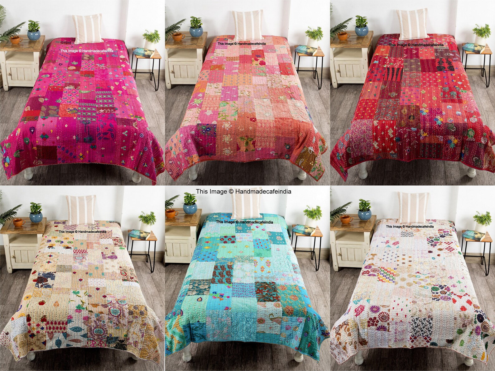 Grey - Khambadiya Patchwork Table Runner (71 x 16 in) 13