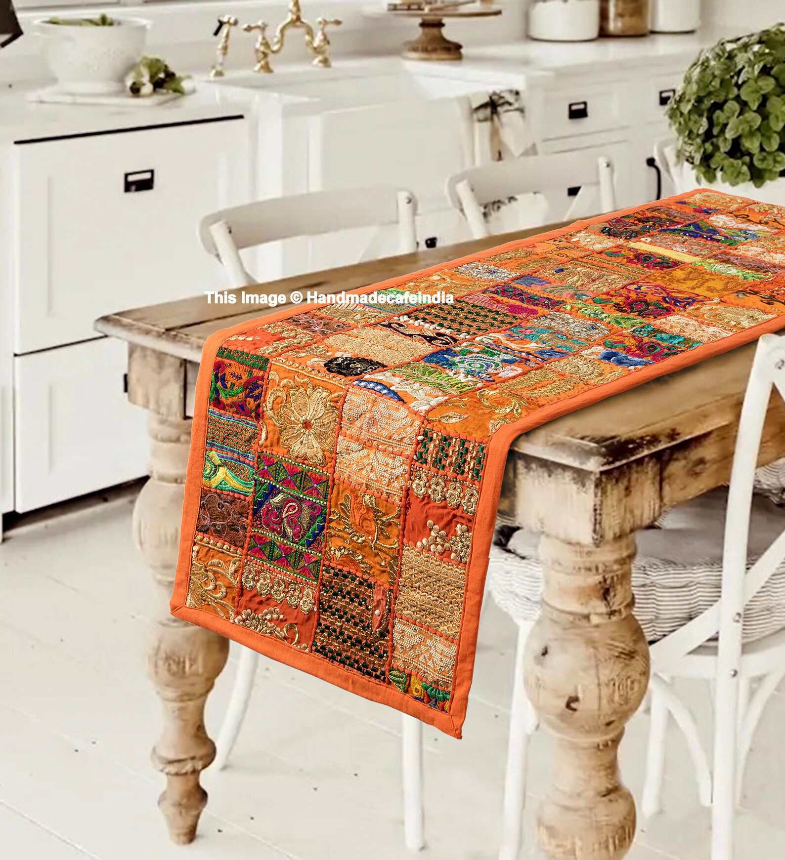 Indian Table Runner Room Decor Cloth Embroidered Patchwork Etsy