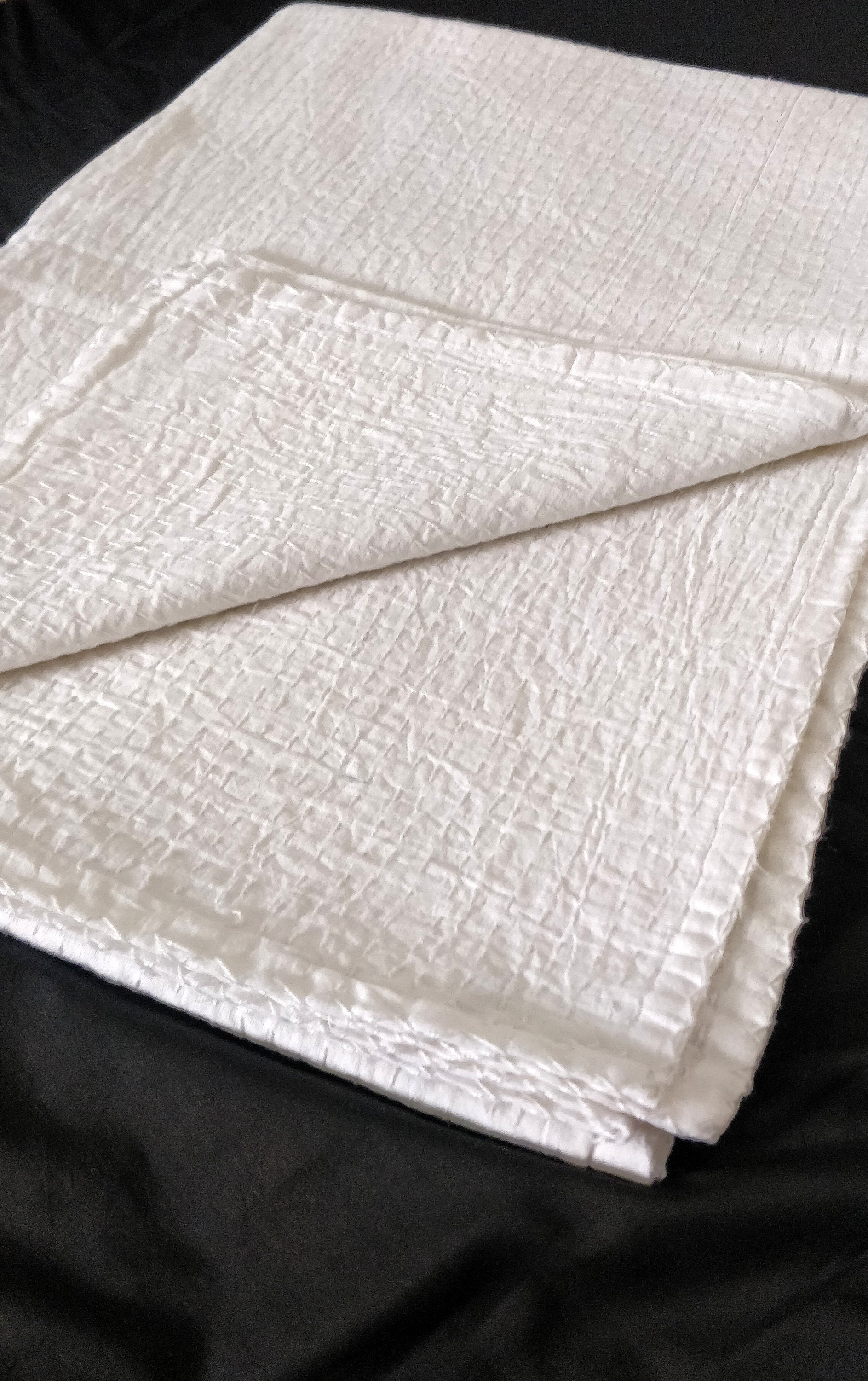 White Solid Plain Twin Size Kantha Quilt Indian Hand Stitched | Etsy