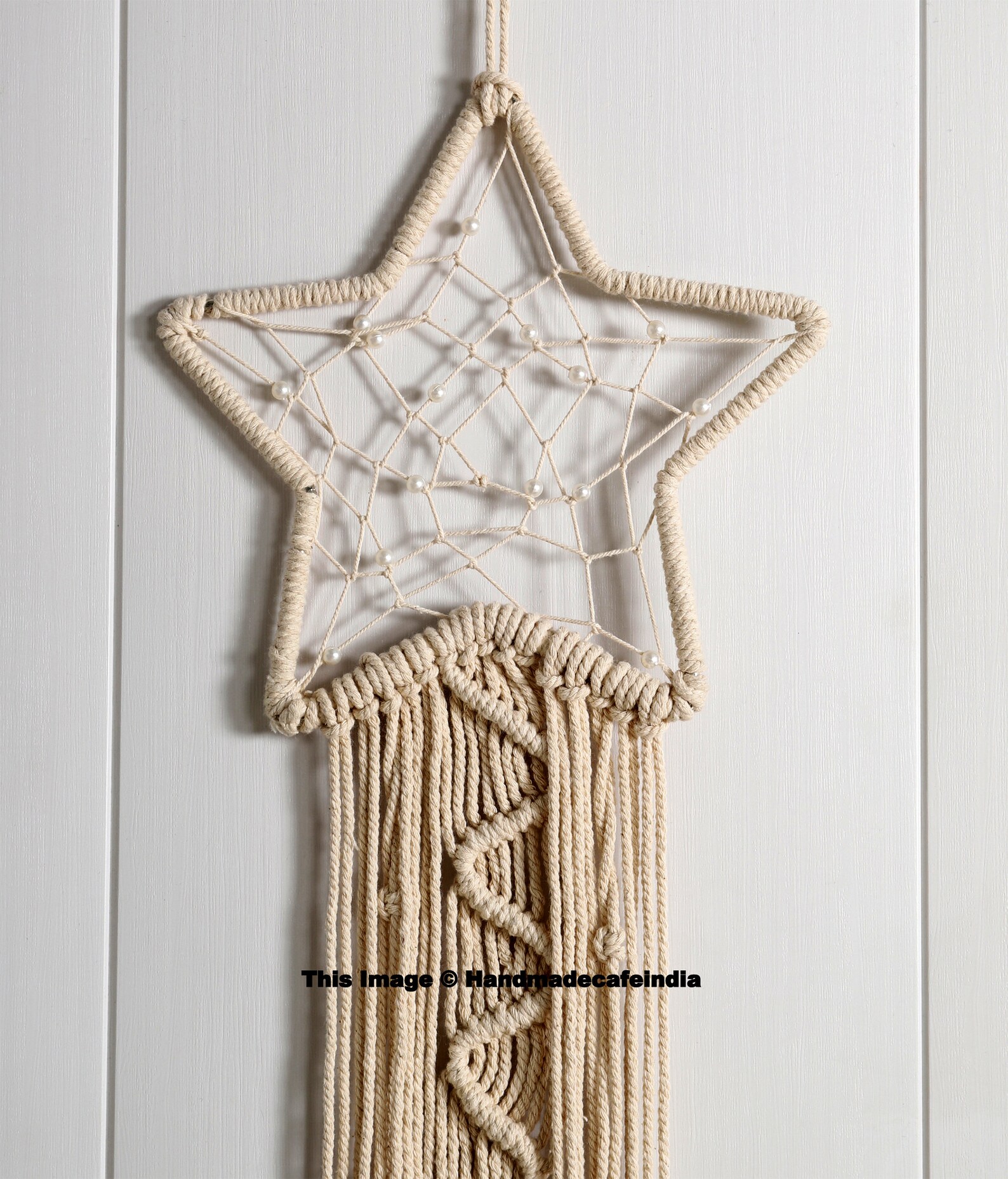 Set of 3 Pcs Boho Macrame Moon and Star & Dream Catchers Wall Etsy