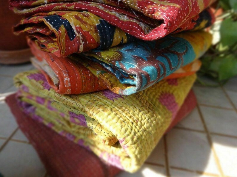 Buy Wholesale Lot Vintage Kantha Quilt Indian Sari Quilt Kantha Online