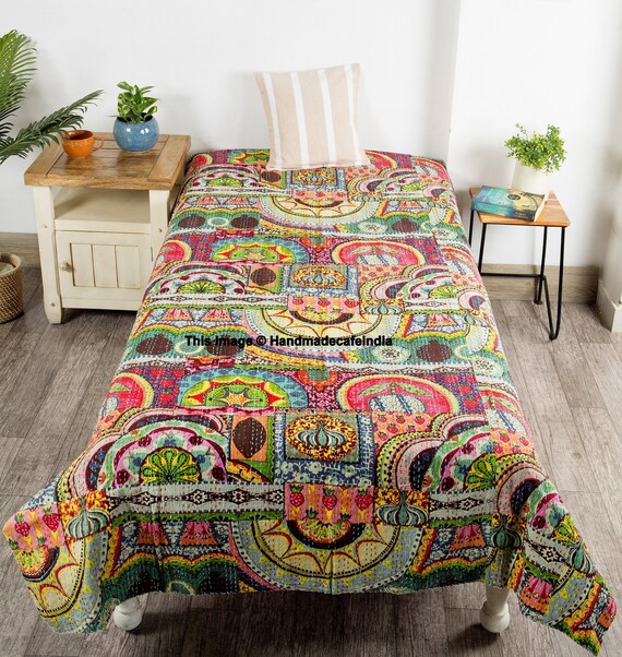 Great Brands, Great Value Cotton Indian Handmade Paisley Kantha Quilt