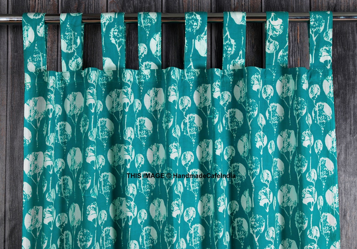 Indian 100 Cotton Curtain 2 PC Set Panel Sheer Voile Fabric Etsy