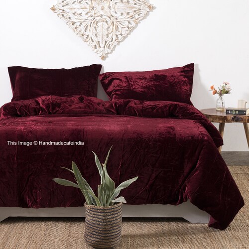 Crushed Velvet Duvet Cover Boho Bedding 