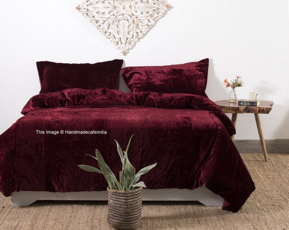 Crushed Velvet Duvet Cover Boho Bedding 